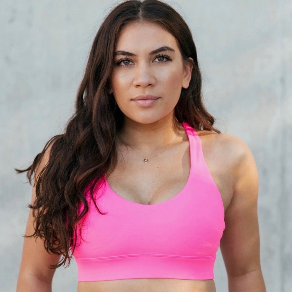 Zyia Active Hot Pink Light n Tight Strappy Bra, Medium